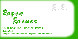 rozsa rosner business card